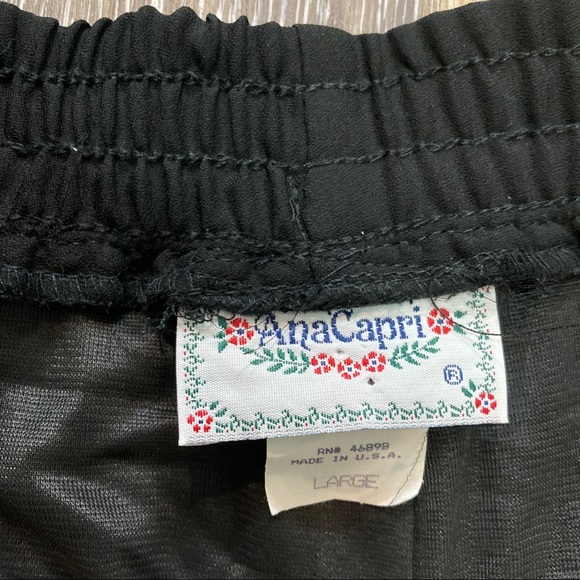 AnaCapri Wide Leg Pleated Georgette Full Length Palazzo Pants, Black, Sz… - Picture 4 of 6